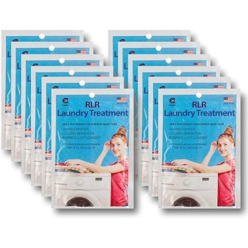 RLR Natural Laundry Detergent Powder – Whitens, Brightens, Refreshes Baby Cloth Diaper Detergent, Musty Towels, Workout Clothes - Non-toxic, Fragrance-Free For Sensitive Skin (Pack of 12)