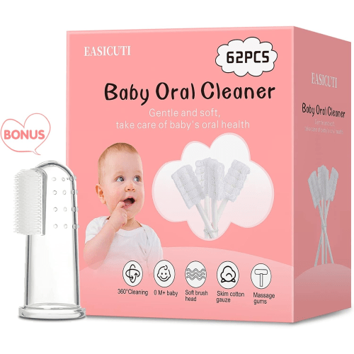 EASICUTI 62PCS Baby Tongue Cleaner, Baby Oral Cleaner Newborn Baby Toothbrush,Di