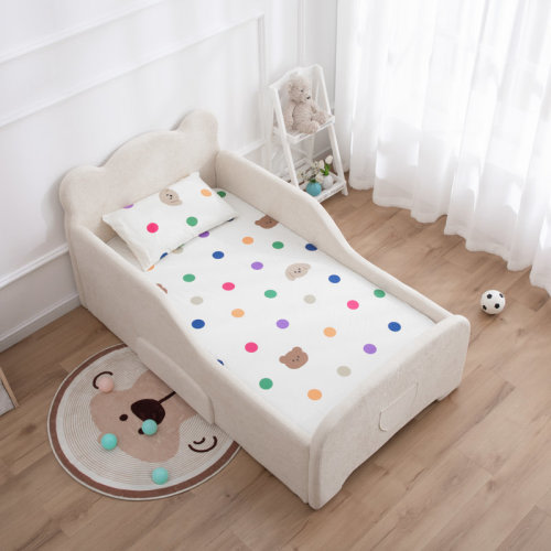 Harriet Bee Toddler Floor Bed with Drawer and Storage Bag, Kids Bed for Girl and Boys, Standard Crib Size Portable Beds, Safety Upholstered Child Beds for 1-6 Years Old & Reviews | Wayfair