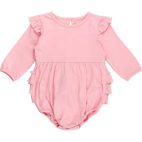RuffleButts Toddler Girls Classic - Long Sleeve Bubble Romper