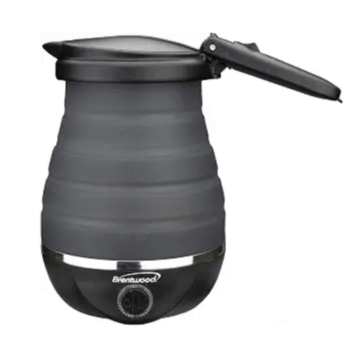 Brentwood Appliances KT-1508BK .85-Quart Dual-Voltage Collapsible-Travel Kettle