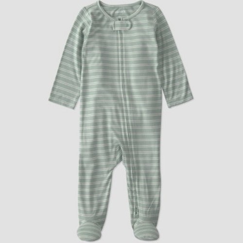 Carter's Just One You® Baby Boys' Green Striped Comfy Soft Long Sleeve Sleep N' Play - Green 6M