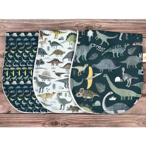Organic Bamboo & Cotton Dinosaur Baby Burp Cloths Set - Perfect Baby Shower Gift, Nursery Essential, Registry Must-Have