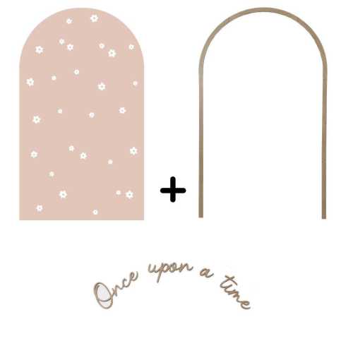 BIG BUNDLE: Once upon a time + daisy arch decal + wooden frame arch 90X150 cm