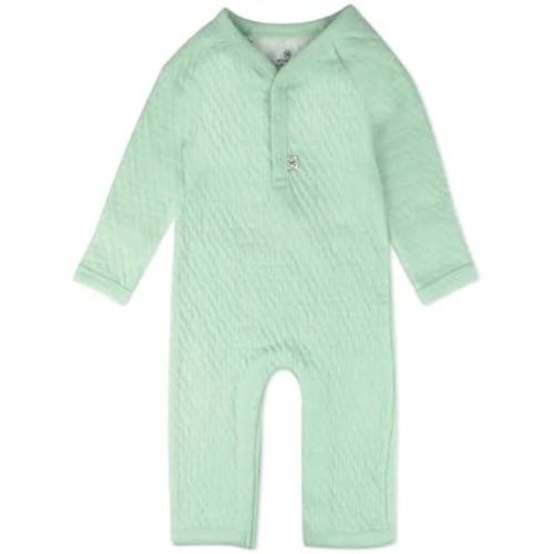HonestBaby unisex-baby Long Sleeve Center Snap Coverall 100% Organic Cotton for Infant, Baby Boys, Girls