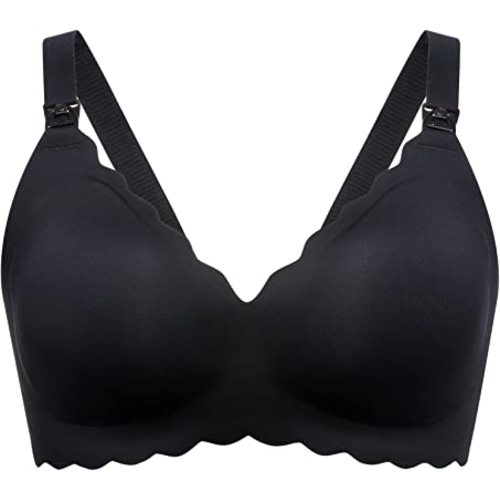 Momcozy Nursing Bras for Breastfeeding, YN46 Jelly Strip Support Comfort Maternity Bra, Seamless Soft Wirefree Pregnancy Bra