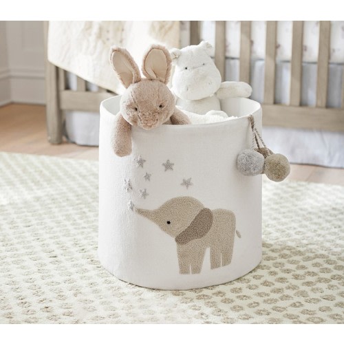 Embroidered Elephant Toy Storage | Pottery Barn Kids