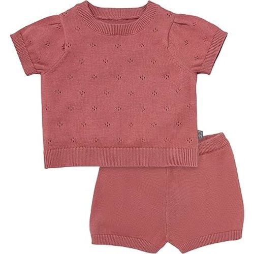 Modern Moments by Gerber Baby Girls' 2-piece Sweater Knit Set - Dark Rose