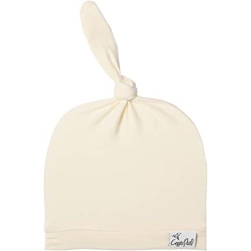 Copper Pearl Baby Beanie Hat Top Knot Stretchy Soft Yuma
