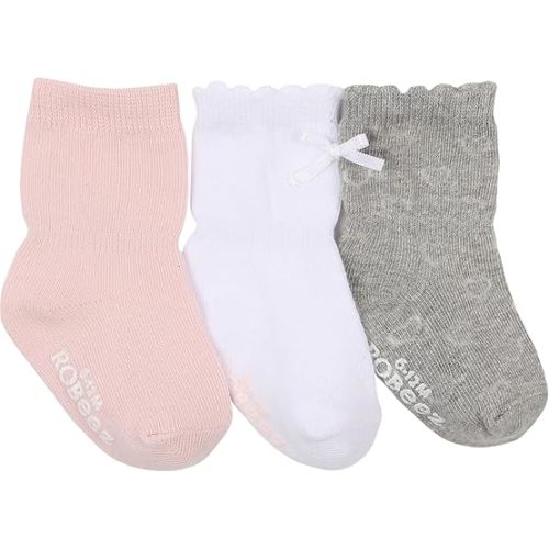 Robeez Baby Girls 3-Pack Socks, Girly Girl Basics, 0-6 months