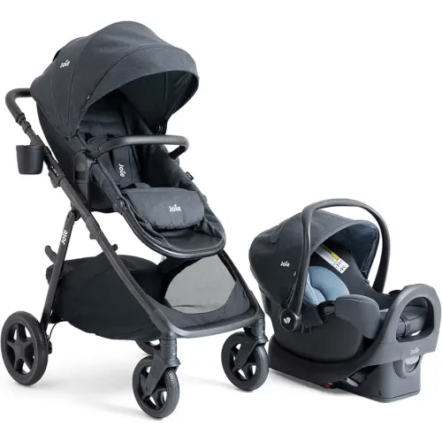 Ginger and Rue Travel System - 4-in-1 Travel System with Lightweight Baby Car Seat and an Included Anti-Rebound Base for Easy Install and Pramette Stroller (Twilight)