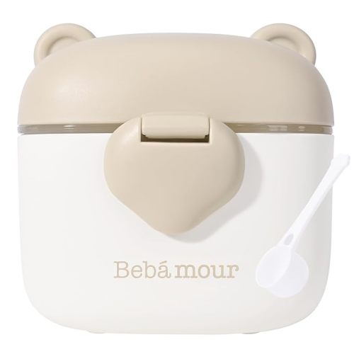 Bebamour Baby Formula Dispenser On The Go, Formula Container to Go, Formula Holder for Travel, Candy Fruit Snack Storage Container with Scoop and Leveller (Coffee)