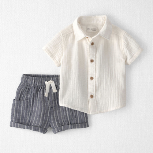 Baby Boy 2-Piece Organic Cotton Gauze Top & Short Set - Little Planet | Carter's