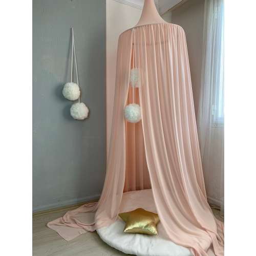 Light Coral Chiffon Canopy, Nursery Tent, Reading Nook