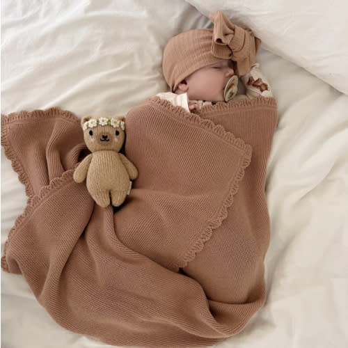 Heirloom Knit Blanket | Teddy – Little and Fern