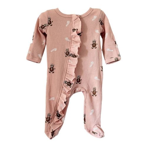 Baby Girls Gingerbread Christmas Ruffle Footie