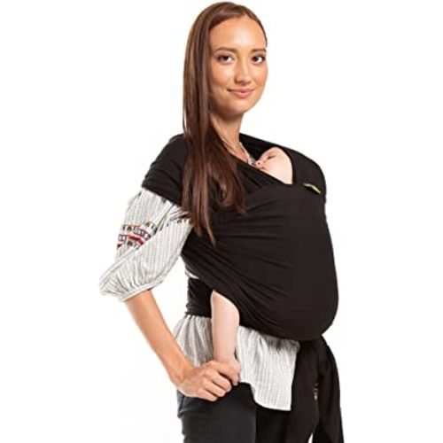 Boba Baby Wrap Carrier Newborn to Toddler - Stretchy Baby Wraps Carrier - Baby Sling - Hands-Free Baby Carrier Wrap - Baby Carrier Sling - Baby Carrier Newborn to Toddler 7-35 lbs (Black)