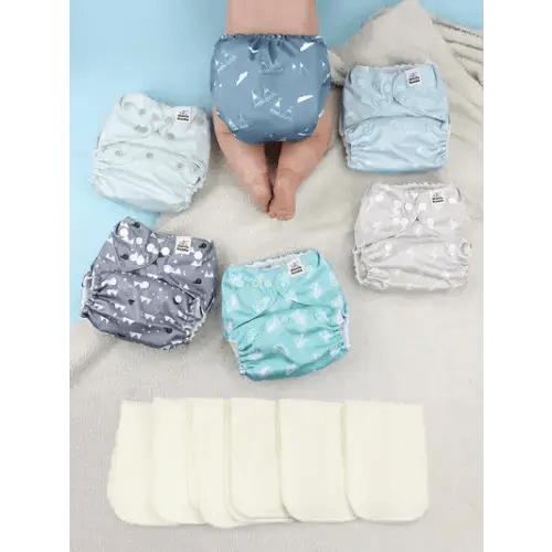 POCKET DIAPER 3.0 WITH INSERTS - 6 PACK(The Gray Sky)