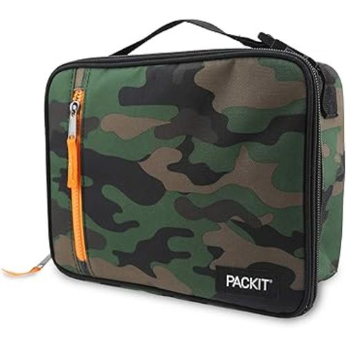 PackIt Freezable Classic Lunch Box, Camo, Built with EcoFreeze Technology, Collapsible, Reusable, Zip Closure With Zip Front Pocket and Buckle Handle, Perfect for Lunches