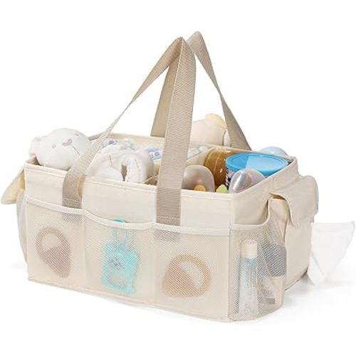 YOHOOLYO Baby Diaper Caddy Organizer Portable Nursery Storage Organizer Baby Shower Neutral Baby Gift Basket Changing Table Organizer