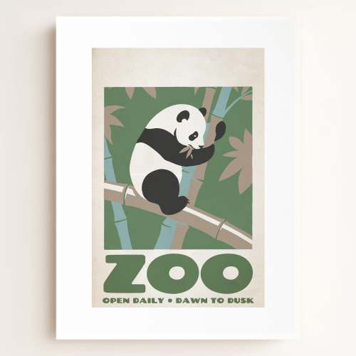 Personalized Vintage Zoo Poster - Green · 11x14 · Fine Art Print (Unframed) - The Crown Prints