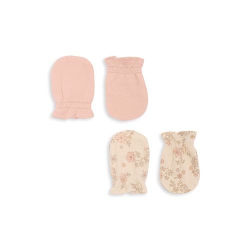 Assorted 2-Pack Organic Cotton No Scratch Mittens, One Size