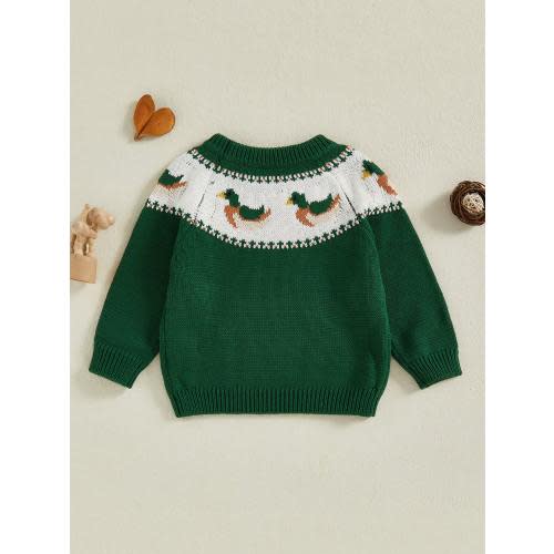 Toddler Baby Boy Girl Mallard Sweater Long Sleeve Pullover Duck Hunter Knitwear Newborn Hunting Fall Winter Clothes | SHEIN USA