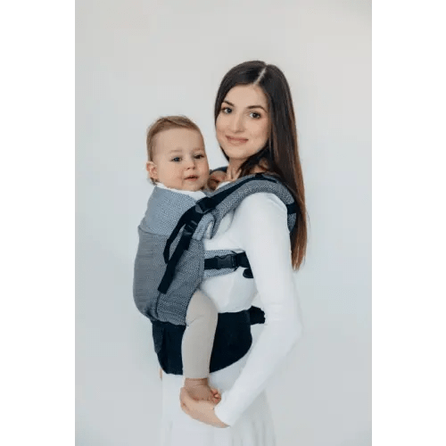 LennyUpGrade PRO Carrier, Standard Size, herringbone weave 100% cotton - LITTLE HERRINGBONE OMBRE GREY