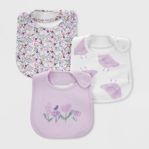 Carter's Just One You® Baby 3pk Floral Bird Bib - Purple