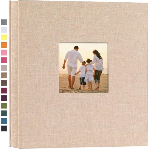 Photo Album 4x6 Pictures, 600 Pockets, Linen Cover, Beige