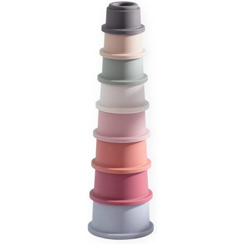 ZYFLSQ Stacking Cups Baby Toy, Nesting Cups 8 Pcs with Pattern for Kid Baby 6 Months and Up Fun Educational Montessori Bath Stacking Toys for Toddler