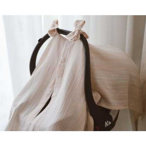 Cotton Muslin Baby Car Seat Canopy Cover, Bow Accents, Stroller Protection - Etsy