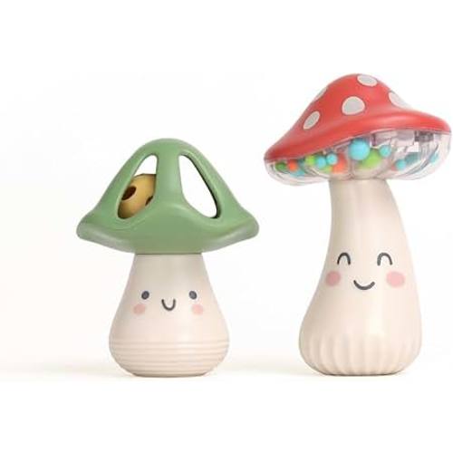 Amazon.com: Itzy Ritzy Mini Maracas Musical Set (Mushroom) | Includes rattle beads and jingle bell, easy to hold shapes for little hands