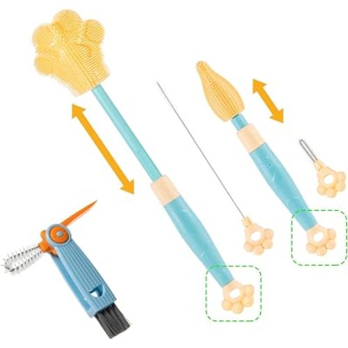 Adjustable Handle Length 10.5-13.8in Water Cup Cleaner Bottle Brush