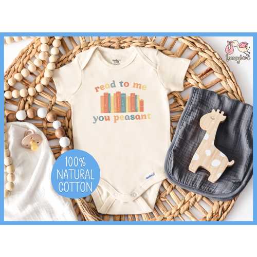 Reading ONESIES® Baby Bodysuit, Read to Me You Peasant Infant Romper, Bookish Baby Shower Gift, Little Reader Newborn One Piece Baby Grow