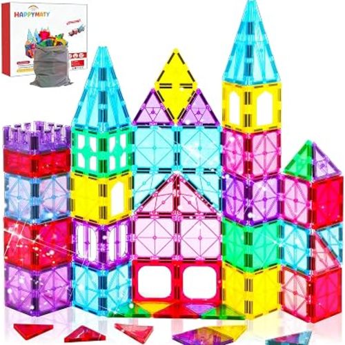 Antibacterial Magnetic Tiles, 58PCS 3D STEM Building Blocks Set