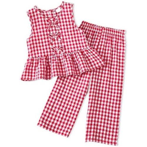 Doresbebe Toddler Girl Clothes Baby Girl Clothing Summer Outfit 2-6 Year Little Matching Sleeveless Top Long Pants Set 2Pcs