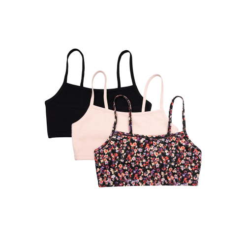 Fruit of the Loom Women's Spaghetti Strap Cotton Sports Bra, 3-Pack, Style-9036