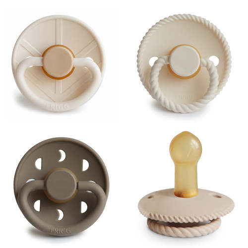 FRIGG Natural Rubber Pacifier 4-Pack – Nature Kids Co. Size 2: 6-18 months