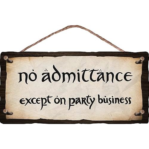 flinelife No Admittance Except on Party Business Wood Sign, 12x6, Perfect for Fans