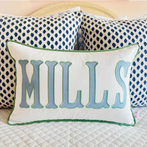 Applique Name Pillow Cover
