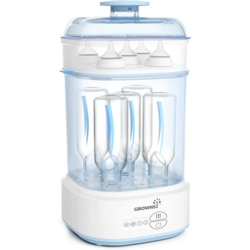 Bottle Sterilizer and Dryer, Compact Electric Steam Baby Bottle Sterilizer (Esterilizador de Biberones), Bottle Sanitizer for Baby Bottles, Pacifiers, Pump Parts Blue