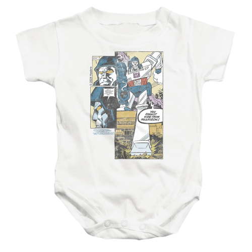 Transformers 40th Anniversary Megatron Comic Unisex Infant Snap Suit for Baby, White, Medium