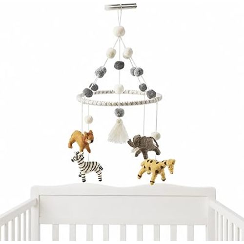 Mud Pie Nursery Baby Crib Mobile, Safari, Multicolor, 24 1/2" x 10 1/2" Dia