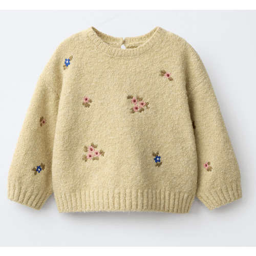 EMBROIDERED FLOWER KNIT JUMPER