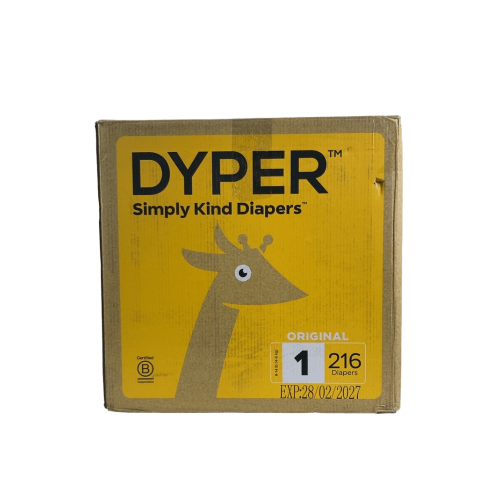 DYPER Bamboo Diaper Box, 1, 8-14 lbs, 216 Count