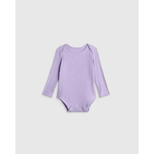 Softest Rib Long Sleeve Bodysuit in Violet Mist