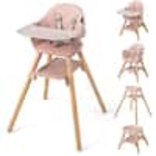 HONEY JOY 3 in 1 High Chairs for Babies and Toddlers, Eat and Grow Convertible Highchair with Foot Rest Pink TOPB008472