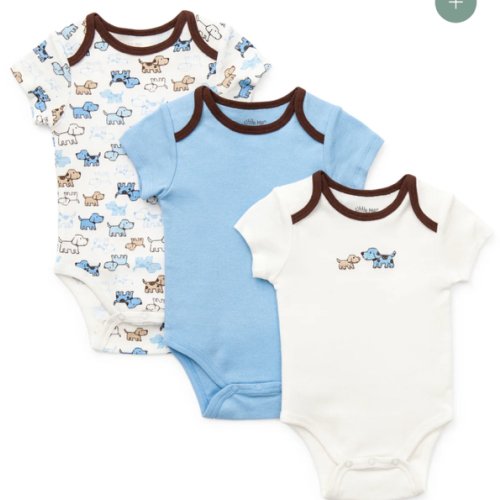 Cute Puppies 3-Pack Bodysuits