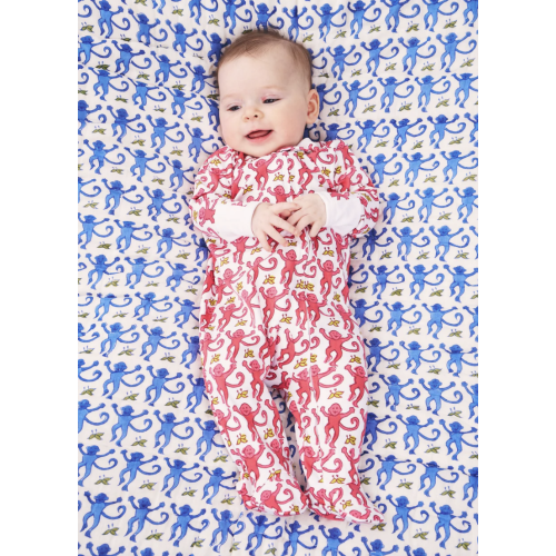 Infant Monkey Zipper Footie